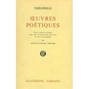  oeuvres poetiques Theophile Books