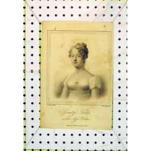  1814 Portrait Countess Thurlow Miss Bolton Old Print