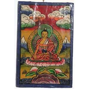  Tibetan Wood Thangka Shakyamuni Buddha 