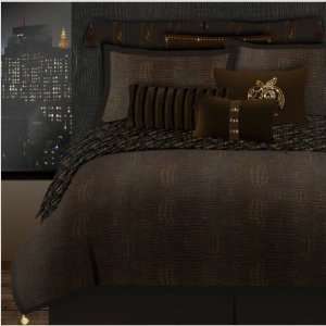  A.B Siara Comforter Set in Black and Gold Size Deluxe 