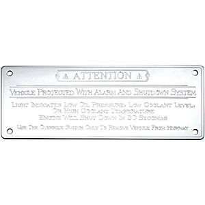  Kenworth Shutdown Override Plate, Stainless Steel 