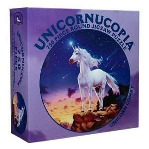    Unicornucopia Unicorn Comet Round Jigsaw Puzzle Toys & Games