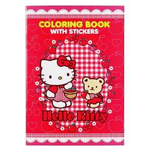  Hello Kitty Coloring Book with Stickers Red Toys & Games