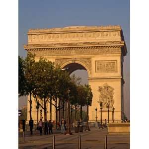 Arc De Triomphe at Dusk, Paris, France, Europe Architecture 