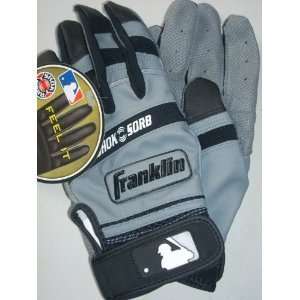  Franklin Adult Shok sorb Batting Gloves Black/Grey (XL 