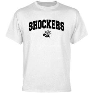NCAA Wichita State Shockers White Mascot Arch T shirt  