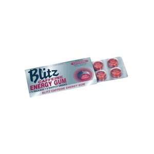 Blitz Caffeine Energy Gum, Sugar Free, with Taurine, 8 pieces/pack 