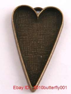 Free Ship 7pcs bronze color heart frame charm pendants  