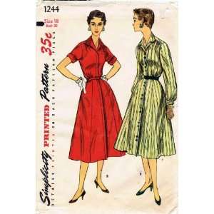   Pattern Womens Shirtwaist Dress Size 18 Bust 36 Arts, Crafts & Sewing