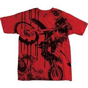  Troy Lee Designs Drips T Shirt   2X Large/Red Automotive