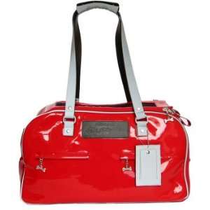    Small Tomatoe colored Patent Designer Pet Carrier