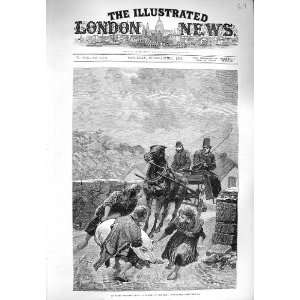   1880 IRELAND SCENE ROAD CONNEMARA CHILDREN PIG HORSES
