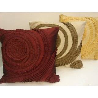 Sherry Kline 20 inch Pleated Swirl Tafetta BURGUNDY Pillows (Set of 2)