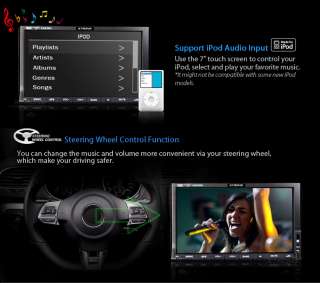 XTRONS TD714 2 DIN 7 CAR HD DVD PLAYER CAMERA INPUT BLUETOOTH IPOD TV 