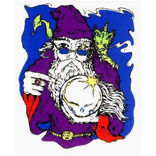   Garcia Wizard Type Fellow With Globe and Purple Hat   Sticker / Decal