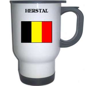  Belgium   HERSTAL White Stainless Steel Mug Everything 