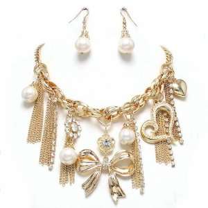   Statement Bib Necklace and Earrings Set Costume Fashion Jewelry