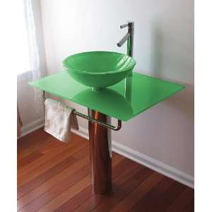  Larka Pedestal Glass Vanity Grass Green