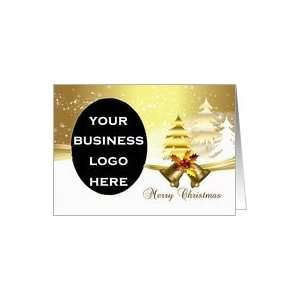 photo christmas card modern design with ornaments and gold effect Card 