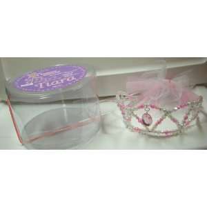  Princess Tiara Crown Jeweled Pink Oval Beaded Toys 