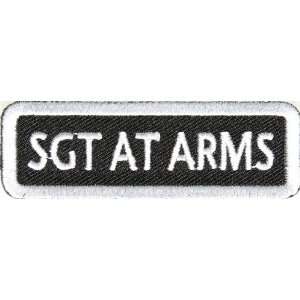  Sgt At Arms Patch White, 3x1 inch, small embroidered iron 