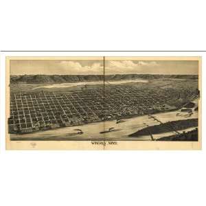  Historic Winona, Minnesota, c. 1889 (L) Panoramic Map 