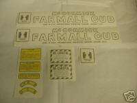 IHC Mc Cormick Farmall Cub Tractor Decal Set Vinyl Cut  