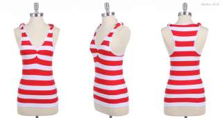 Sexy Striped Seamless Sleeveless Shirred Tank Top VARIOUS COLOR  