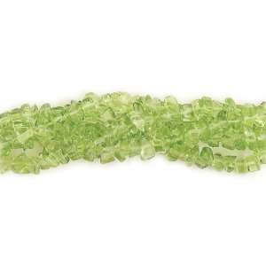  Blue Moon Frosting Glass Bead Chips, Light Green, 22 Inch 