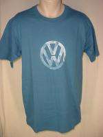 VW Volkswagen Car T Shirt VW Logo   size L   blue  