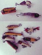   Wood Fishing Lures Rustic Country Cabin Fisherman Sportsman Home Decor