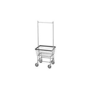   Laundry Cart with Double Pole Rack and Grey Basket