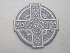 Celtic Cross Design Embroidered Iron On Applique Patch