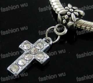 lot 50 Pcs Rhinestone Cross beads 10*15MM 1  