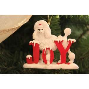  Poodle White Dog Holiday Joy Ornament