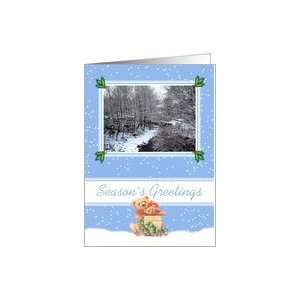Seasons Greetings   Snow Scene Card