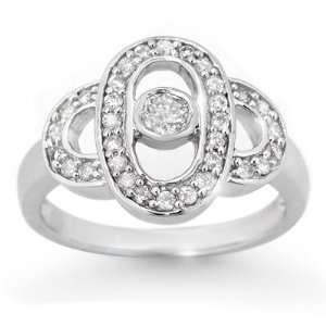  Natural 0.55 ctw Diamond Engagement Ring 10K White Gold 