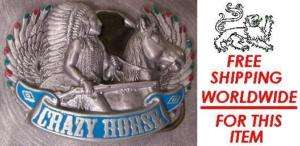 Pewter Belt Buckle Old West Crazy Horse NEW  