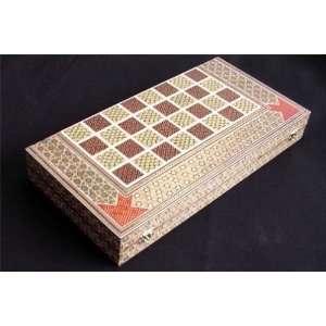  Persian Hand Crafted Backgammon Chess Set with Khatam 