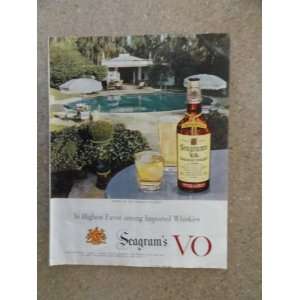 Seagrams V.O. Canadian whisky, Vintage 50s full page print ad (house 