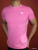   ABERCROMBIE & FITCH AF MUSCLE SLIM FIT T SHIRT SOLID PINK CREW MENS M
