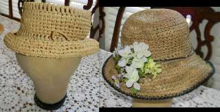 Womans Scala Beach Raffia Straw Hat  