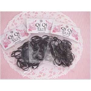 Pack of 150 Black Color Rubber Band Hair Ponytail Holder Scrunchies 