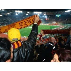 Soccer Fans at Roma Vs Ajax Amsterdam Match at Champions League Game 