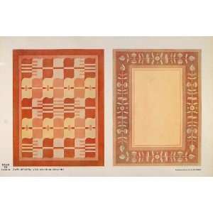  1933 Art Deco Carpet Rug Floor Covering Design Print 