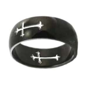 Black Cut Out Cross Religious Christian Ring Jewelry