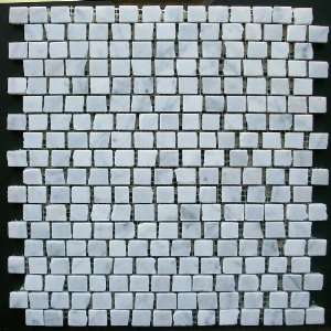 Carrara White (Bianco Carrera) 3/4x3/4 Hand Clipped Mosaic Honed 