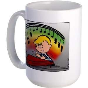  Schroeder Notes Music Large Mug by  Everything 