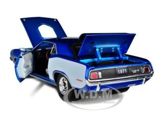 1971 PLYMOUTH HEMI CUDA BLUE 1/24 DIECAST MODEL CAR BY M2 MACHINES 