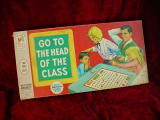   1967 GO TO THE HEAD OF THE CLASS Militon Bradley BOARD GAME  